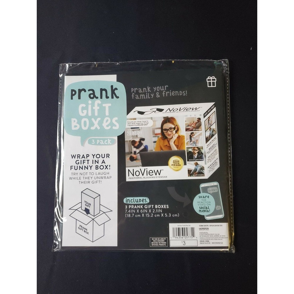 "No View Eyewear" Novelty Prank Gift Box Funny Joke Party Present Gag Packages